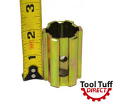 PTO Sleeve Increaser (2" for Ford) Adaptor, 1-1/8" x 6 Spline Female End, 1-3/8" x 6 Spline Male